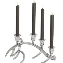 Adventskerzenhalter KINGSTON Edzard silber Höhe 17 cm