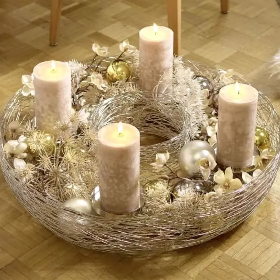 Adventskranz Edelstahl Versailles Durchmesser 78 cm