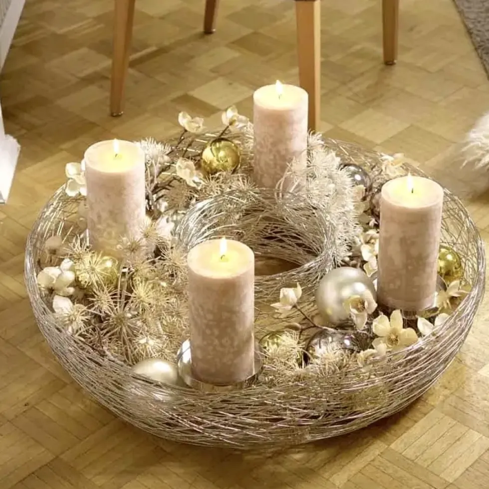 Adventskranz Edelstahl Versailles Durchmesser 78 cm