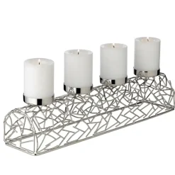 Adventskranz länglich Milano vernickelt Edzard 44 cm