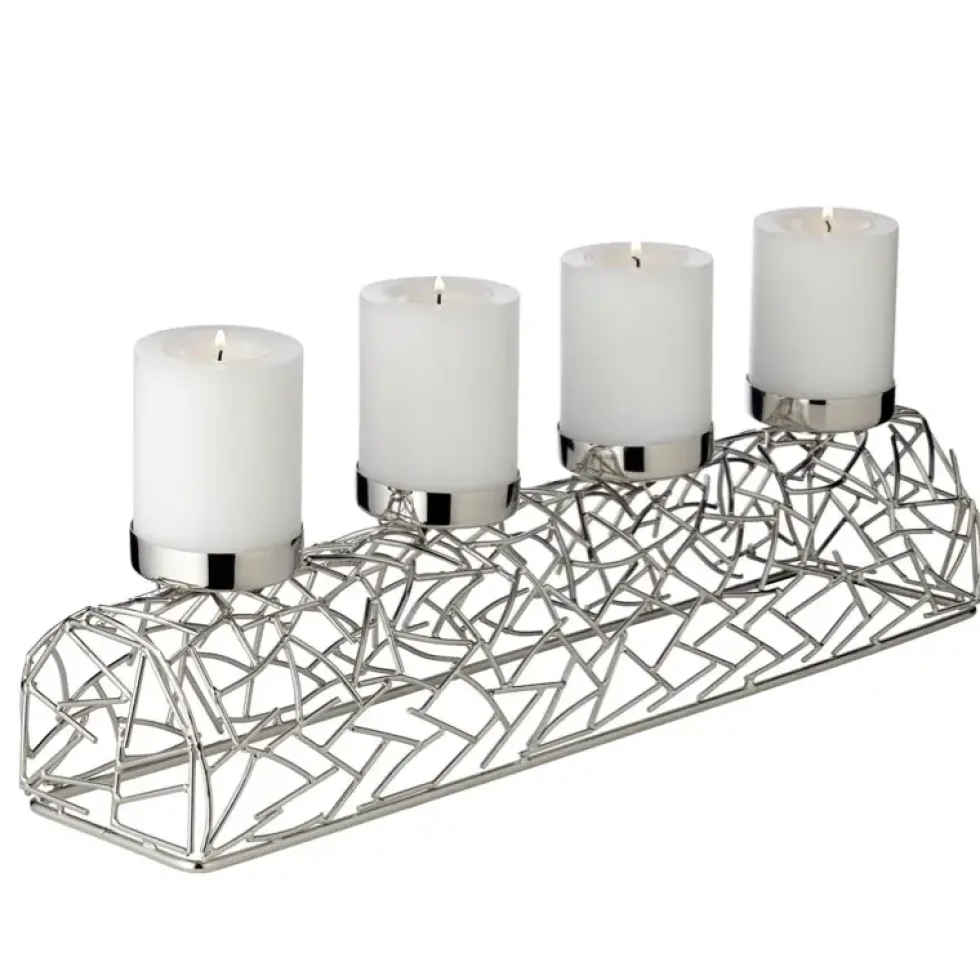 Adventskranz länglich Milano vernickelt Edzard 44 cm