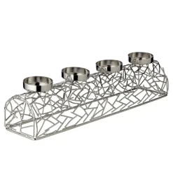 Adventskranz länglich Milano vernickelt Edzard 44 cm