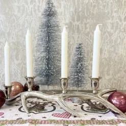 Adventskranz länglich silber ALDAN Kaheku L 46 cm