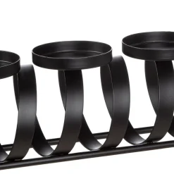 Adventskranz länglich Twirl schwarz Länge 41 cm