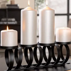 Adventskranz länglich Twirl schwarz Länge 41 cm