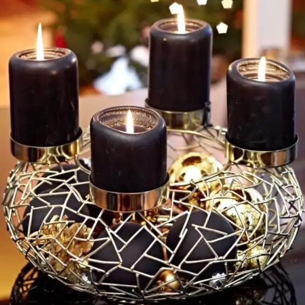 Adventskranz Milano gold Edzard Ø 34 cm