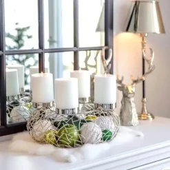 Adventskranz Milano silber Edzard