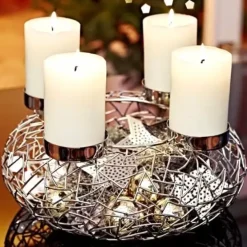 Adventskranz Milano silber Edzard
