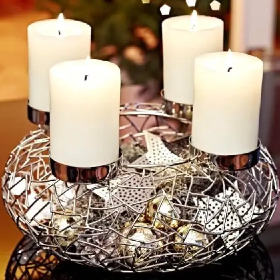 Adventskranz Milano silber Edzard