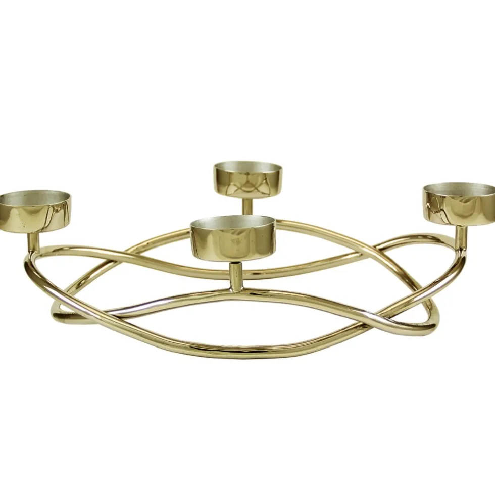 Adventskranz mit Teelichthalter gold Crowne Kaheku 25 cm
