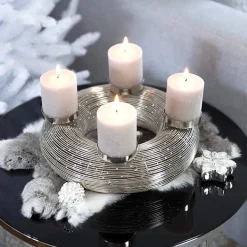 Adventskranz modern Verona Edzard Edelstahl Durchmesser 30 cm