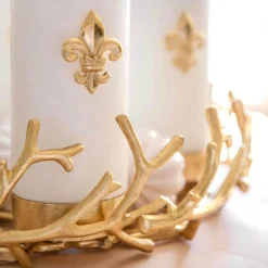 Adventskranz PORUS Edzard gold Durchmesser 42 cm