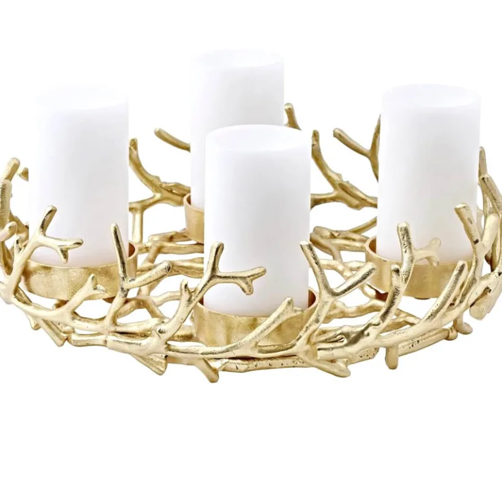 Adventskranz PORUS Edzard gold Durchmesser 42 cm