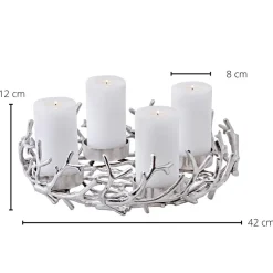 Adventskranz PORUS Edzard silber | Ø 42 cm