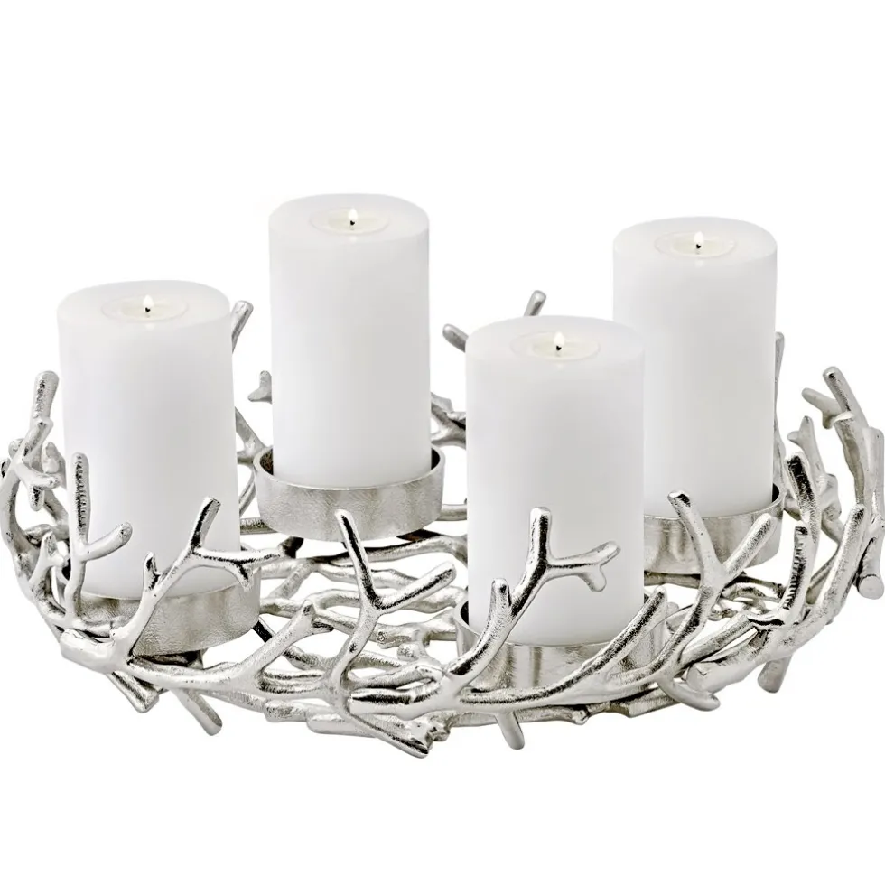 Adventskranz PORUS Edzard silber | Ø 42 cm