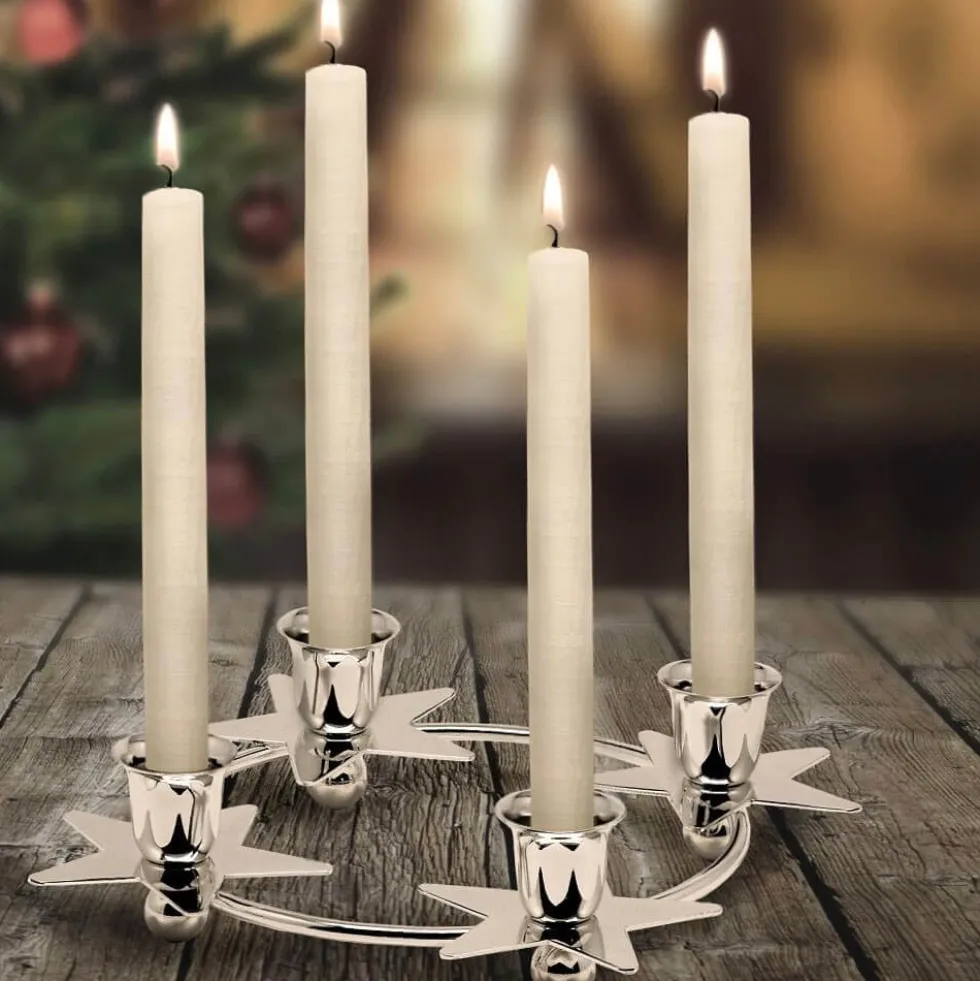 Adventskranz silber STERNE Edzard Durchmesser 19 cm