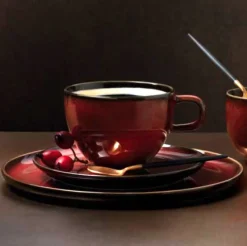 ASA Kaffeetasse Espressotasse mit Untertasse Kolibri rusted red