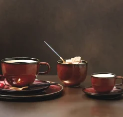 ASA Kaffeetasse Espressotasse mit Untertasse Kolibri rusted red