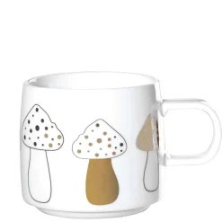 Asa Tasse weiß Pilzmotiv gold 350 ml