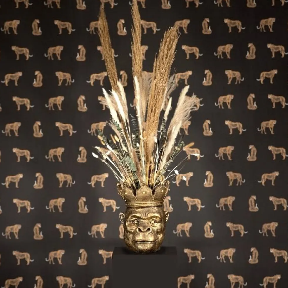 Übertopf Affe gold Kong Werner Voß Höhe 39 cm