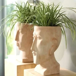 Übertopf Pflanzkopf Young Man Terrakotta Höhe 41 cm