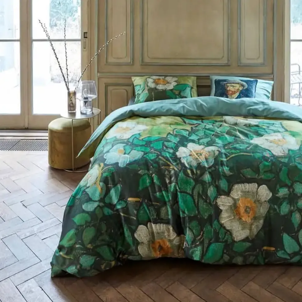 Bettwäsche 135×200 cm Beddinghouse Van Gogh Museum WILD ROSES GREEN