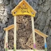 Bienenhotel groß mit Anbau mit Lamellendach Vogelvilla Höhe 34 cm