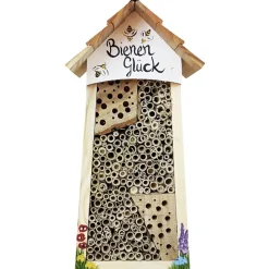Bienenhotel groß mit Lamellendach weiß Vogelvilla Höhe 34 cm