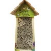 Bienenhotel groß mit Lamellendach grün Vogelvilla Höhe 34 cm