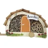 Bienenhotel WOMO mit Lamellendach orange Vogelvilla Höhe 15 cm