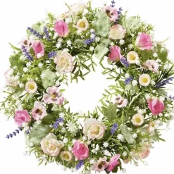 Blumenkranz Seidenblüten Stiefmütterchen rosa 30 cm