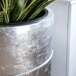 Bodenvase Camille Hochglanz silber Höhe 80 cm