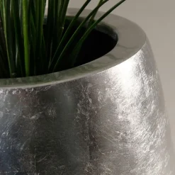 Bodenvase Cara Hochglanz silber Höhe 116 cm
