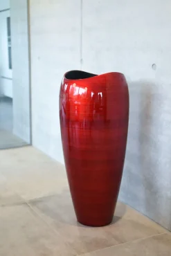Bodenvase Caroline Hochglanz rot Höhe 81cm / 100 cm