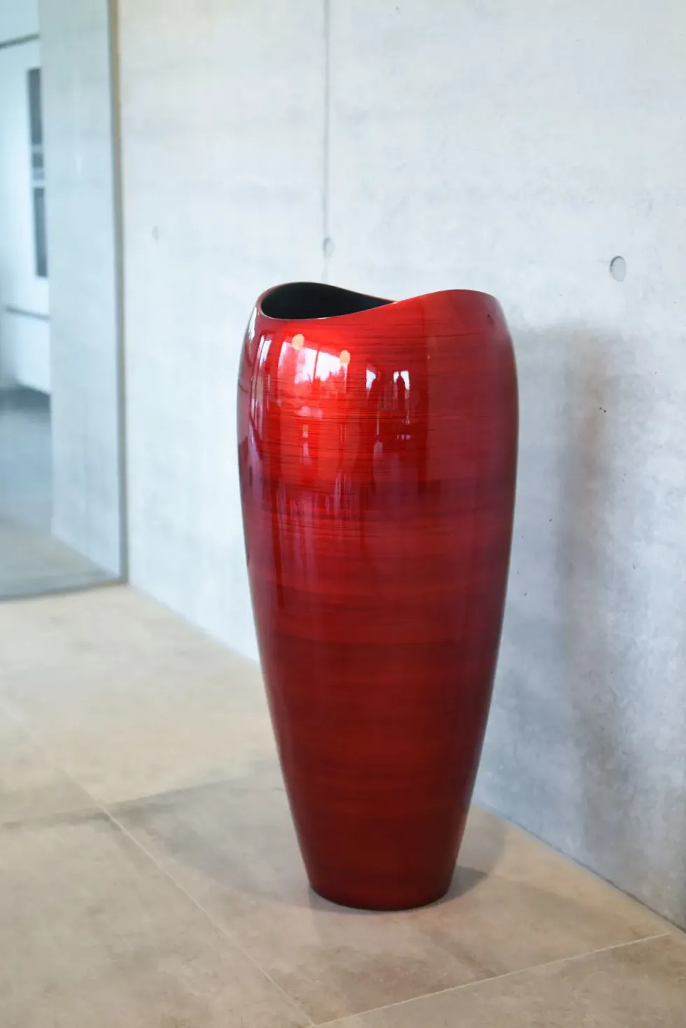 Bodenvase Caroline Hochglanz rot Höhe 81cm / 100 cm