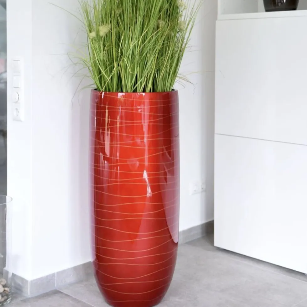 Bodenvase Cassandra Hochglanz rot Höhe 95 cm