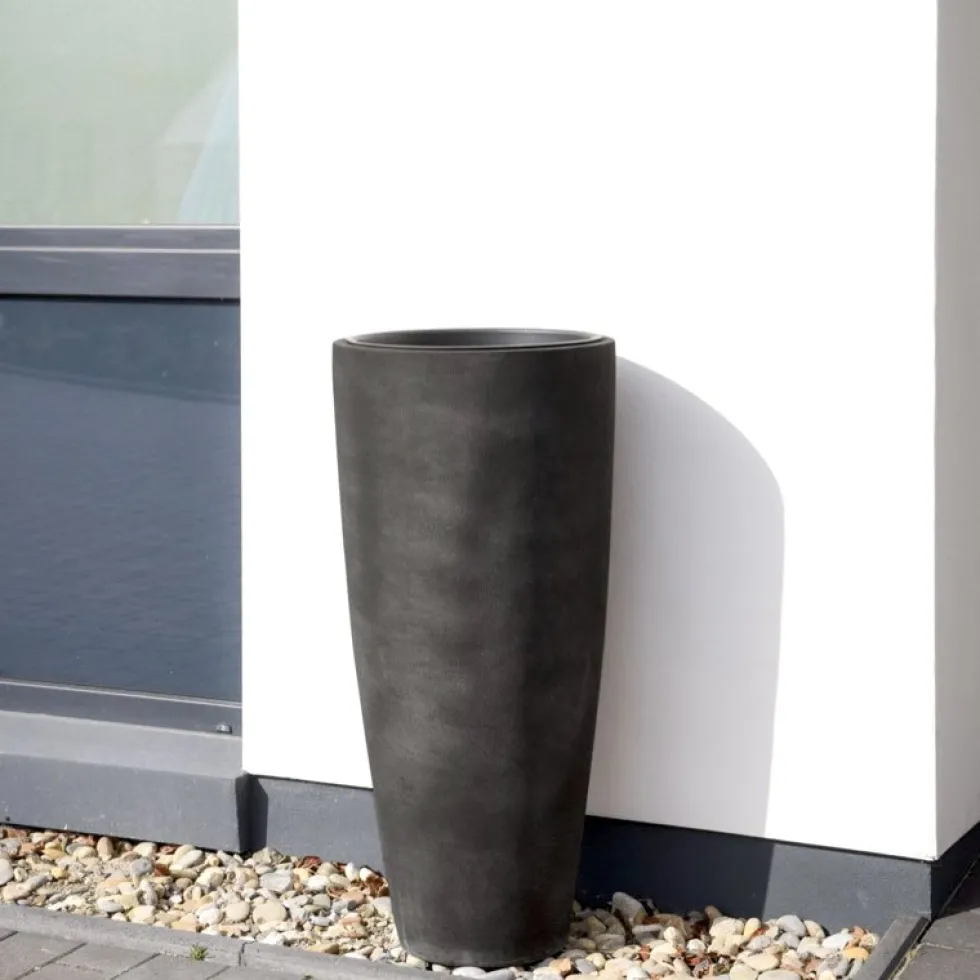 Bodenvase Cecile Steinoptik anthrazit Höhe 100 cm