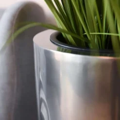 Bodenvase Charlotte Hochglanz silber metallic