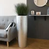 Bodenvase Charlotte Hochglanz silber H 120 cm
