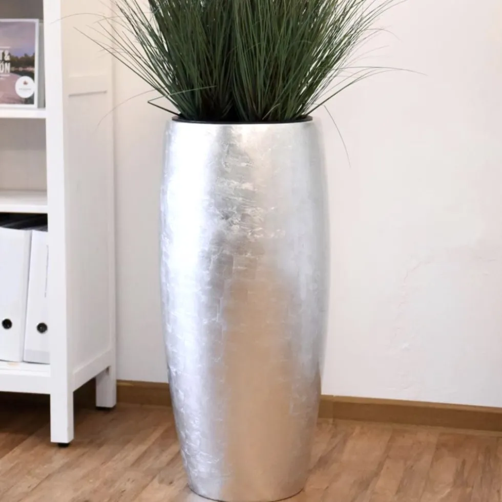 Bodenvase Clara silber Hochglanz Höhe 80 cm