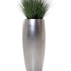 Bodenvase Claris silber metallic Hochglanz Höhe 80 cm