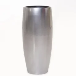 Bodenvase Claris silber metallic Hochglanz Höhe 80 cm