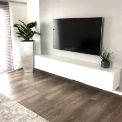Bodenvase Coleen Hochglanz silber Höhe 100 cm