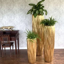 Bodenvase Harmony maxi gold Wellenstruktur