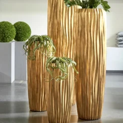Bodenvase Harmony maxi gold Wellenstruktur