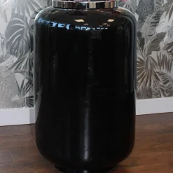 Bodenvase XXL schwarz silber Saigon GiftCompany Höhe 65 cm