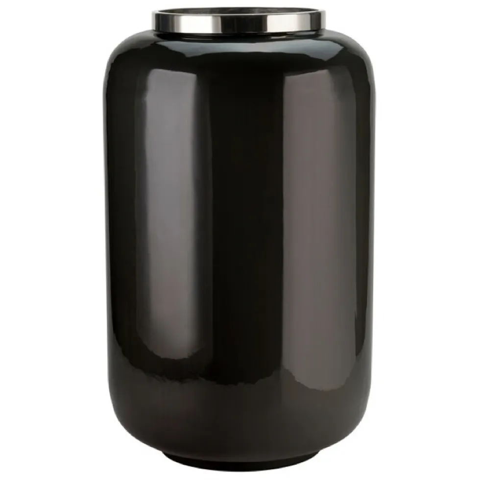 Bodenvase XXL schwarz silber Saigon GiftCompany Höhe 65 cm