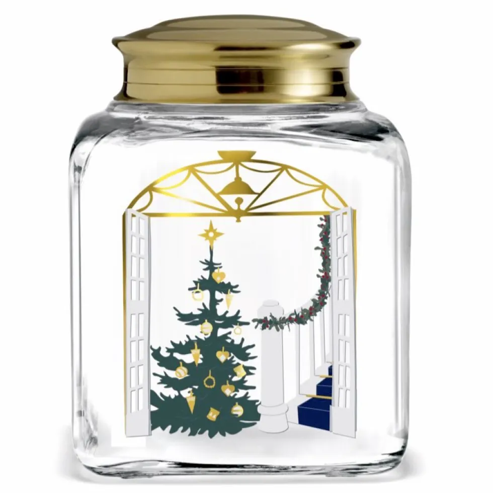 Bonbonglas mit Deckel Motiv Weihnachtsbaum HOLMEGAARD Gebäckglas Höhe 16,5 cm