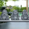 Buddha Figur Garten 3er Set Nicht sehen Nicht hören Nicht sprechen