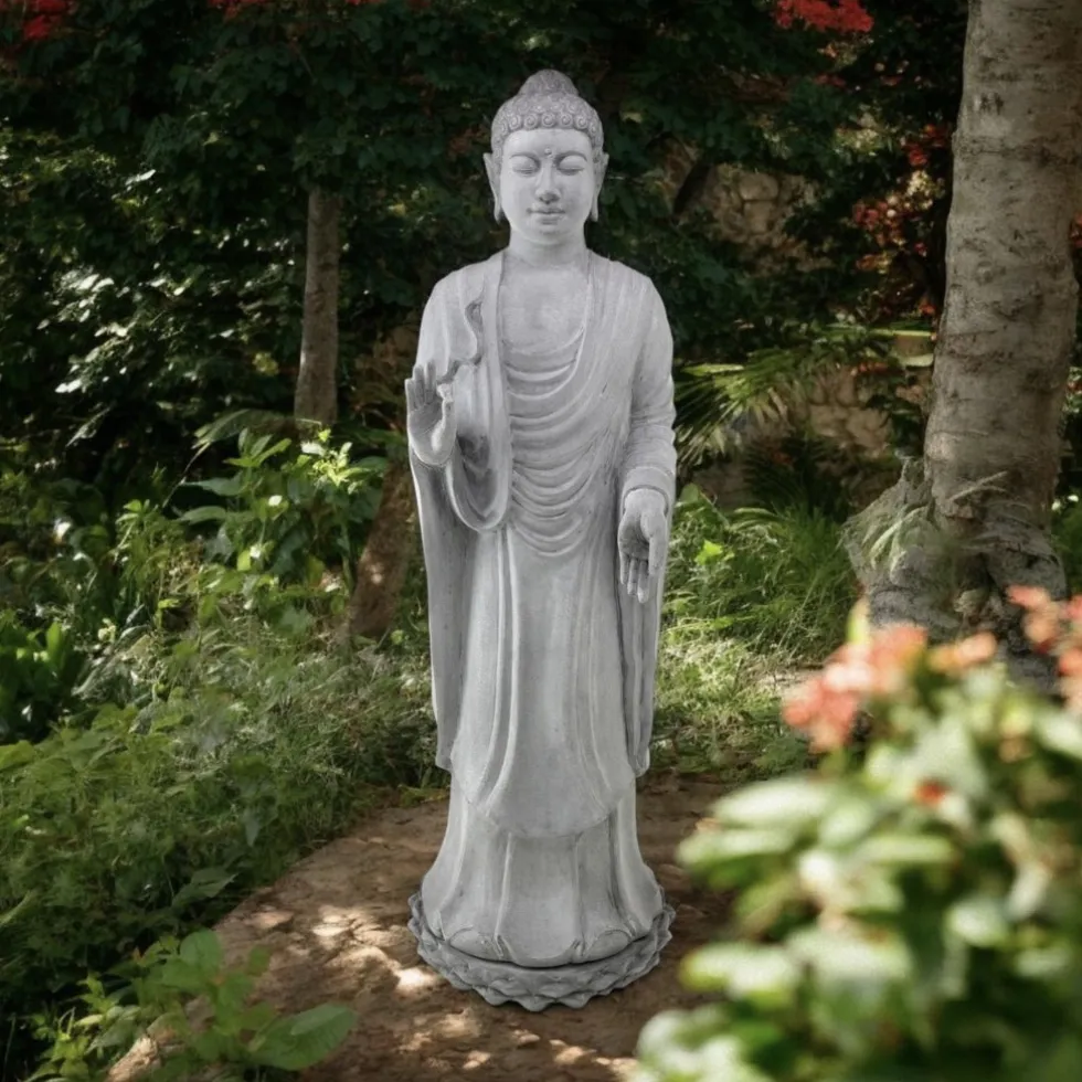 Buddha Figur groß Java grau Höhe 150 cm